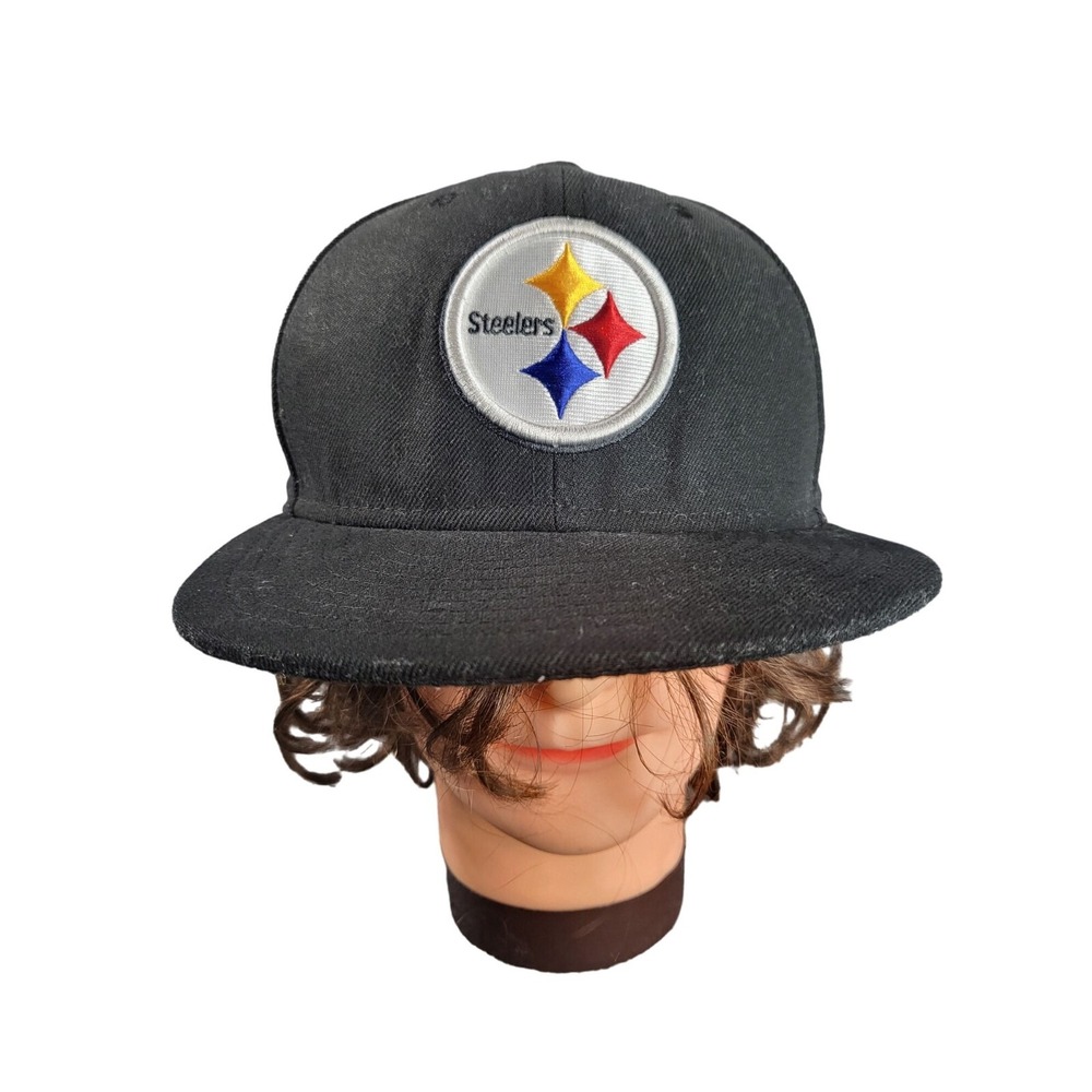 Pittsburgh Steelers New Era Fitted Hat Mens Size 7 1/4 Black NFL Football Cap